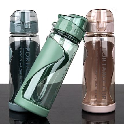 Bouteille d'eau en plastique de 500 ml sans BPA, idéale pour les sports de plein air, les étudiants et les occasions spéciales. Gobelet isotherme portable avec poignée.
